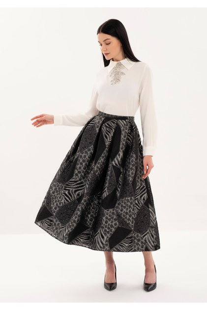 Premium Organza Pleated Midi (90cm) Length Princess Skirt