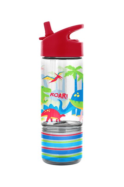 300ml Dinosaur Straw Water Bottle for 3-Year-Olds