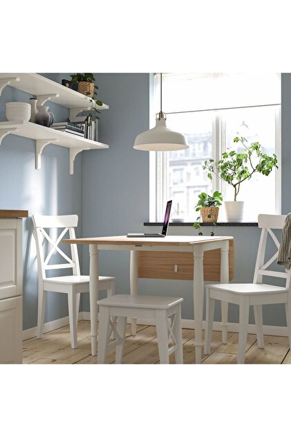 IKEA AKDENİZ DANDERYD beyaz-meşe kaplama 2-4 kişilik modern