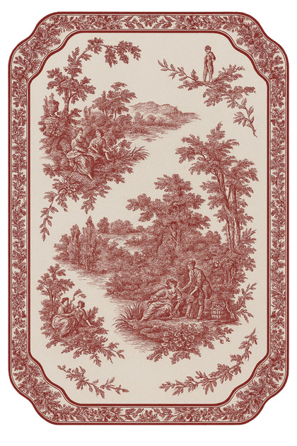 Série Vintage Patterned Red Themed Woven Base Modern Decorative Carpet Vintage06
