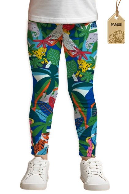 Girls Leggings - Tropical Pattern Comfortable Cotton Sweat-Proof Seasonal Summer Lycra Long Girls Leggings