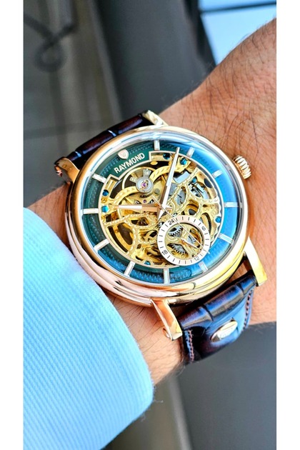 riekkiさまオーダー Raymond RYM-4853 OTOMATİK ERKEK İSKELET MODEL KOL SAATİ - 2 YIL