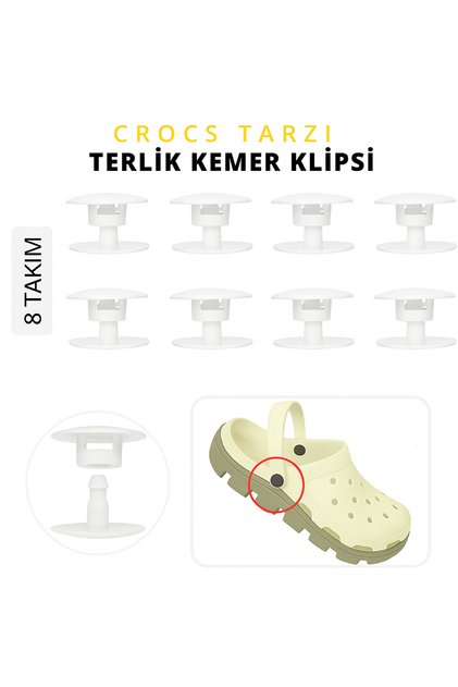 8-Pack Belted Slipper Rivet, (for 2 Pairs of Slippers) Durable Plastic Snap-On Slipper Belt Clip