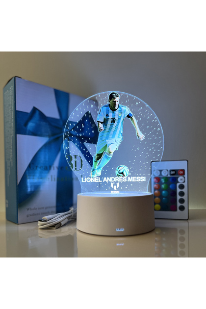 Lampa De Veghe LED, Lionel Messi, 16 Culori, cu telecomanda, Lumina Ambientala