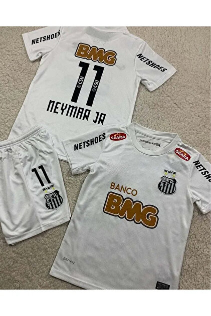 Lion Spor Neymar Jr 2024-25 New Season 11 Santos Kids Jersey Set