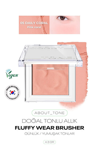 ABOUT TONE Doğal Tonlu Toz Kore Allık About Tone Fluffy Wear