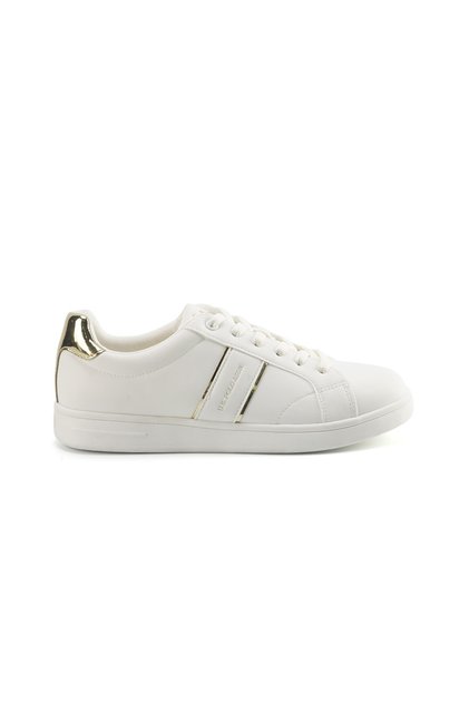 Women's White Sneakers with Metallic Accents – Sleek Design for Modern Casual Style