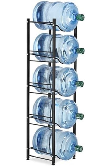 5-Tier Water Bottle Storage Rack – Heavy-Duty 5-Gallon Water Jug Organizer – Space-Saving Co