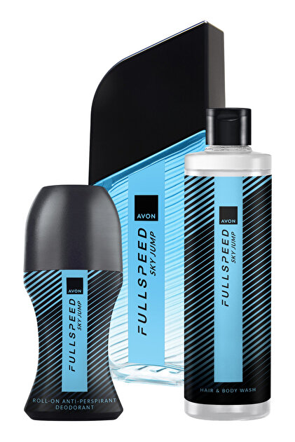 Avon Full Speed Sky Jump Erkek Parfüm Rollon ve Şampuan Set