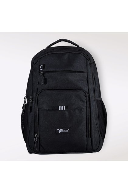 Unisex Multi-Pocket Black Backpack with Laptop Compartment