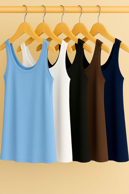 5 Pieces Cotton Supreme Combed Cotton Strap Blouse