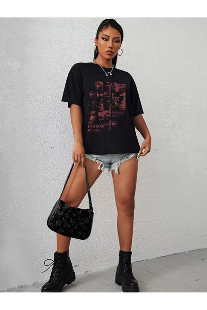 Women's Printed T-Shirt - Modern Text and Graphic Detail | Daily Comfortable and Stylish Combination