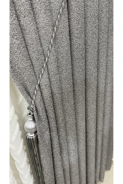Crushed Gray Wool Armure Background Curtain