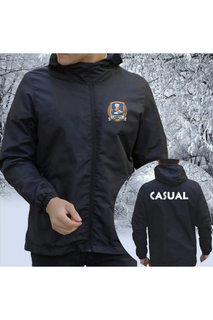 Casual Blue Football Raincoat