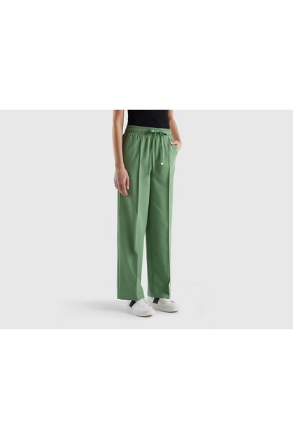 Women's Wide-Leg Pants with Drawstring