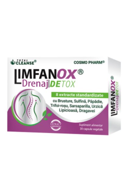 Limfanox Drenaj Detox Total Cleanse, 30 capsule, Cosmopharm