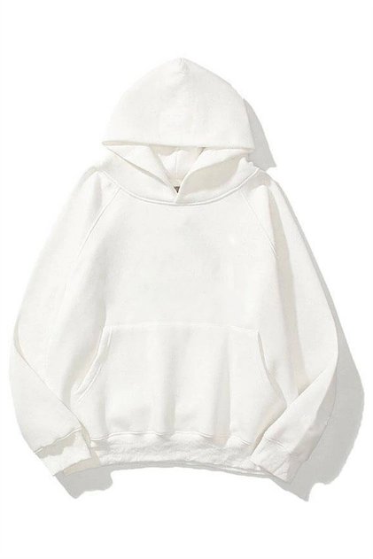 Unisex White Basic Sweatshirt Hoodie