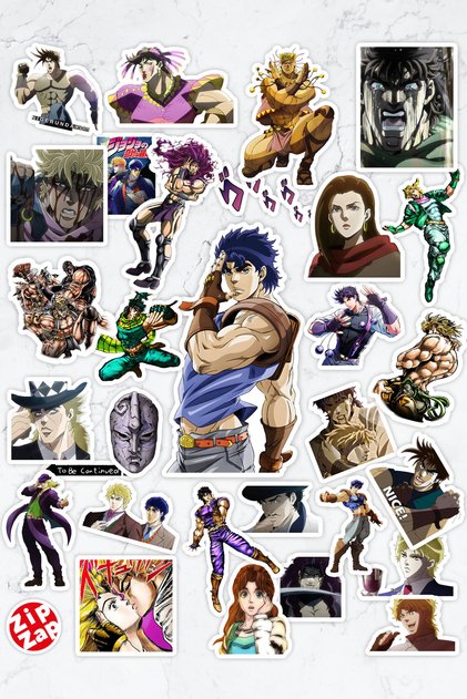 Jojo No Kimyou Na Bouken Part1 Part2 Anime Phone Laptop Adhesive Foil Sticker Pack (30 Pcs)