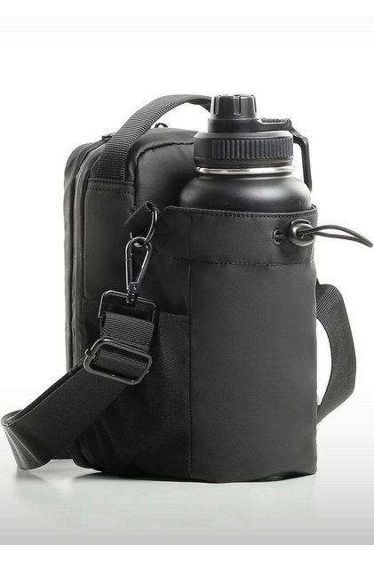 Magnetic Gym Bag with Water Bottle Holder, Black, Seamless Magnetic Backing,