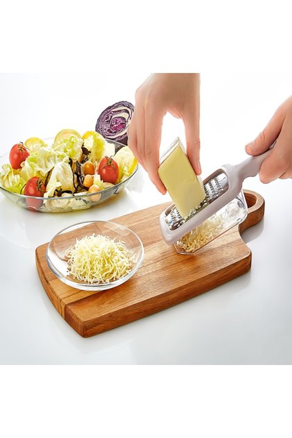 Garlic Onion and Cheese Grater with Grater Chamber Stainless Steel Grater Acrylic Chamber Grater