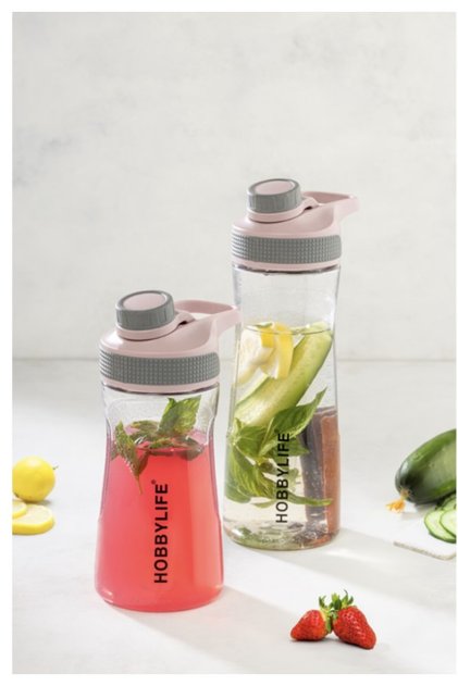 1 Adet 530Ml Şeffaf Spor Okul Ofis Su Matarası Suluk (5PP EN GÜVENİRLİK PLASTİK SINIFI)