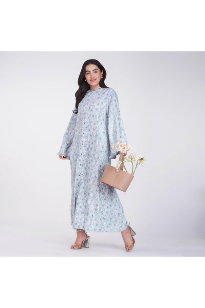 Rayon Floral Printed Maxi Dress – Button Down, Full Sleeves, Available in 3 Colors.