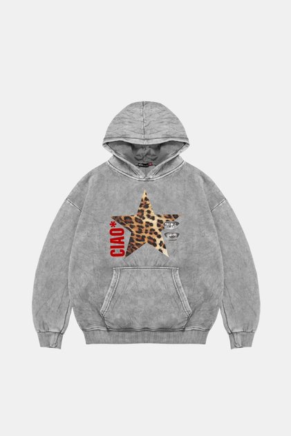 Ciao Star Printed Washable White Hoodie