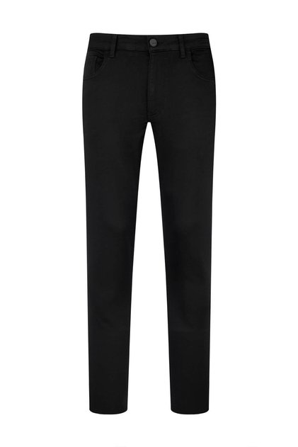 Black Slim Fit Cotton 5 Pocket Canvas Trousers