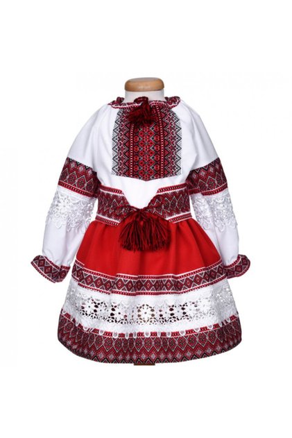 Costum traditional cu dantela pentru fetite, 3 piese, 5 ani