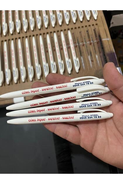 Baskılı Tükenmez Kalem - Reklamlı Kalem -Firma Baskılı Kalem 100 adet