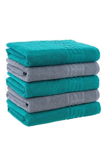 Set de 5 prosoape, verde gri, 100% bumbac 550gr, 50x90cm
