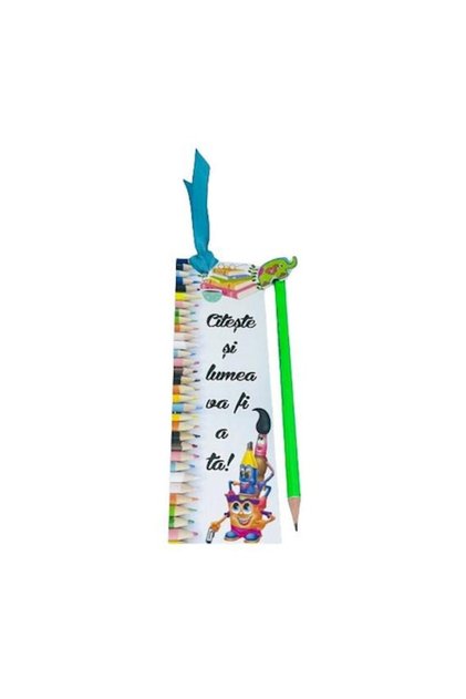 Set semn de carte cu mesaj si creion personalizat nr 7