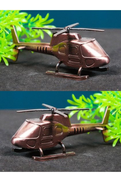 Handmade Metal Helicopter Retro Design Decorative Gift Trinket Desktop Accessory for Home Office
