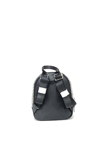 ball chain attica mini backpack womenacs Black Color Silver Stone Mini Size Stylish Backpack Length: 17 cm  Width: 15.5 cm Width: 9 cm- Trendyol