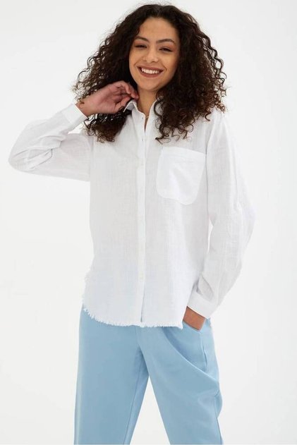 Women's Shirt with Tassel Hem 25Y0390K1