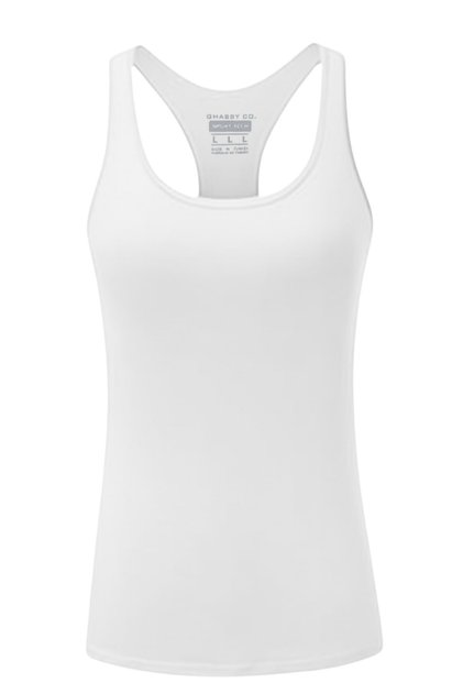 Ghassy Co. Women's Moisture Wicking Compression Sleeveless Off the Shoulder Design Sports Singlet