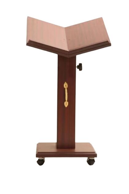 Quran stand, brown wood, adjustable height, maximum height 125 cm