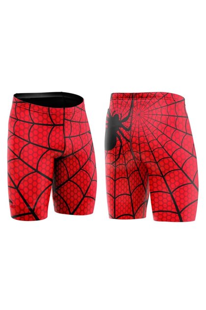 ملابس سباحة للأولاد SPIDER-WEBS باللون الأحمر