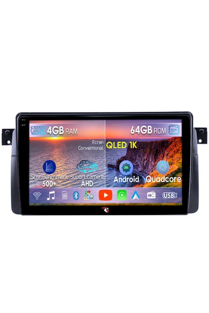 Navigatie dedicata BMW Seria 3 E46 1999-2006, 4GB RAM 64GB ROM, Octacore, Android 14, Display QLED 1