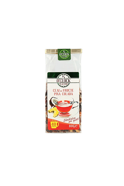 Ceai cu aromă de cocktail Pina Colada, ananas și nucă de cocos, 80 g, 5 O'Clock Tea