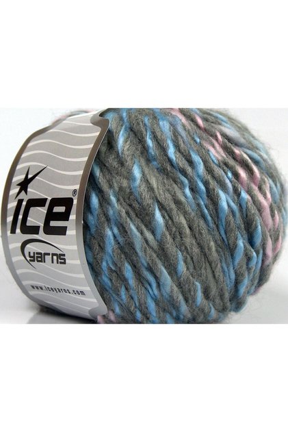 8X50Gr. Baby Twist Wool, Acrylic Light Grey, Light Blue, Light Pink Winter, Wool, Thick
