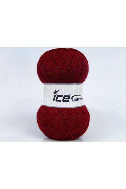 4X100Gr. Gonca Acrylic Dark Red Winter, Flat Strands, 100% Acrylic