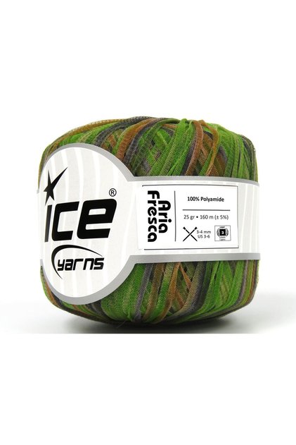 6X25Gr. Aria Fresca Gold, Light Grey, Green Tones Stripe, Summer Threads, Chain