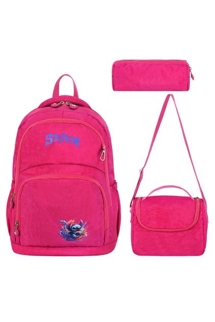 Sti̇tch Fabric Primary School Bag Printed Set of 3 (Bag.Thermal Lunch.Pen Holder)