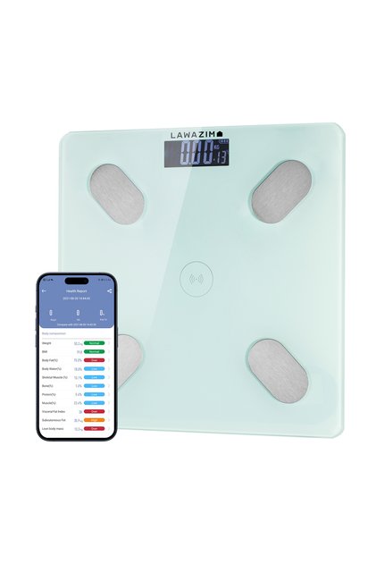 Digital Body Scale Bluetooth White - Smart Glass Scale with App Sync for Health Tracking
