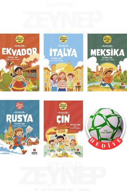Bi Dünya Arkadaşım Var Ülkeler Serisi 5 Kitap Set (Futbol Topu Hediyeli)