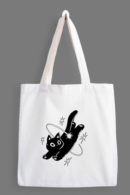Star Cat Waterproof Printed Cloth Bag, Tote Bag