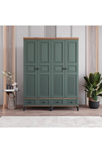 Terra 4 Kapaklı Çekmeceli Gardırop %100 MDF