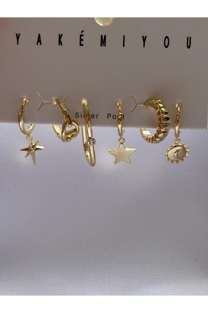 Star Themed Multiple Detail Bijoux Earrings