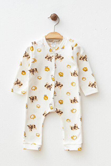Baby Little Cows 3-6-9 Months Cotton Cuffless Jumpsuit Newborn Hospital Discharge Baby Clothes Yk009